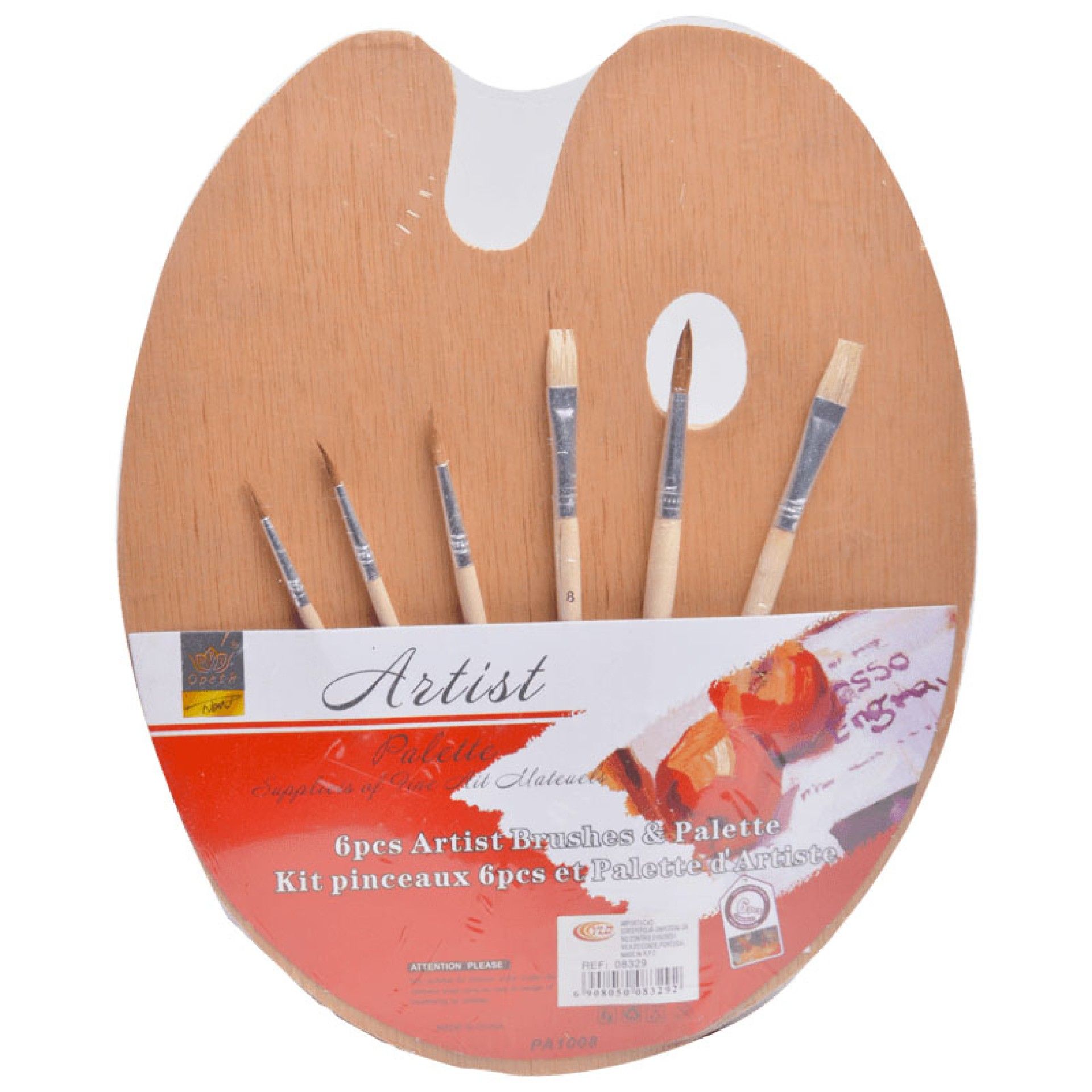 PALETA PINTOR C/ 6 PINCEIS REF. A8329 PALETA PINTOR C/ 6 PINCEIS REF. A8329