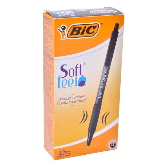 CONJ 12 CANETAS BIC SOFT FEEL PRETO CX18 CONJ 12 CANETAS BIC SOFT FEEL PRETO CX18