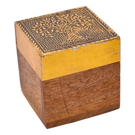 CAIXA MADEIRA QUAD DEC 5X5X5CM CX75688 CAIXA MADEIRA QUAD DEC 5X5X5CM CX75688