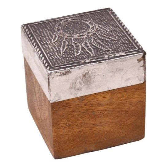 CAIXA MADEIRA QUAD DEC 5X5X5CM CX75688 CAIXA MADEIRA QUAD DEC 5X5X5CM CX75688