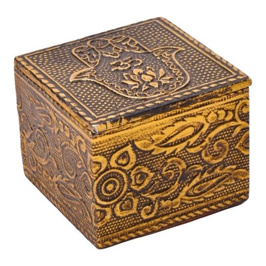 CAIXA MADEIRA QUAD DEC 5X5X4.2CM CX75685 CAIXA MADEIRA QUAD DEC 5X5X4.2CM CX75685