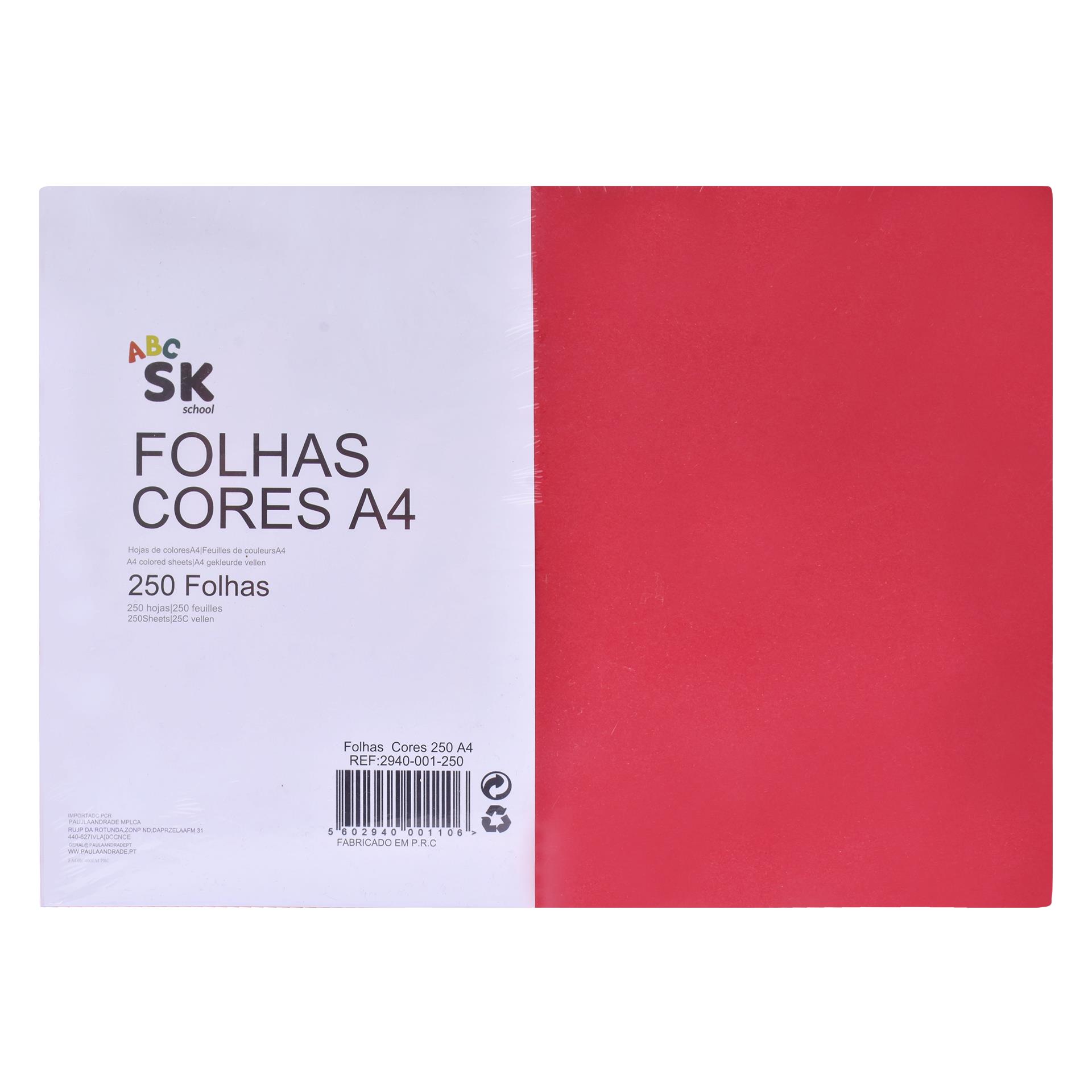 CARTOLINA COR 250 FOLH A4 2940-001-250 CX20 CARTOLINA COR 250 FOLH A4 2940-001-250 CX20