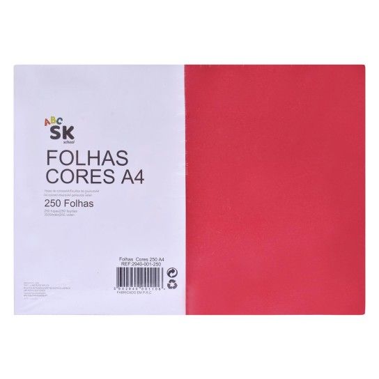 CARTOLINA COR 250 FOLH A4 2940-001-250 CX20 CARTOLINA COR 250 FOLH A4 2940-001-250 CX20