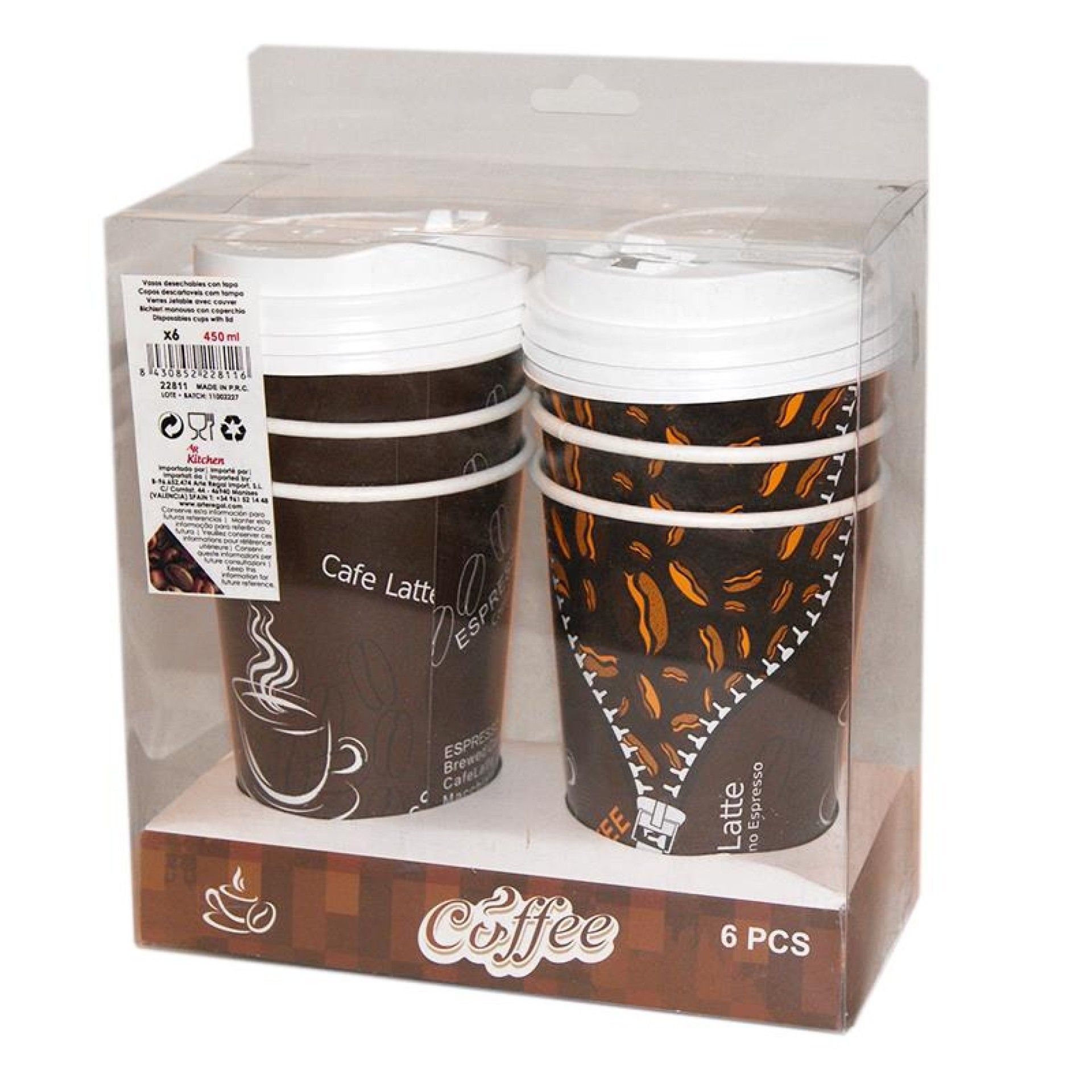 COPOS PAPEL CAFE 450ML CONJ. 6) 22811 COPOS PAPEL CAFE 450ML CONJ. 6) 22811