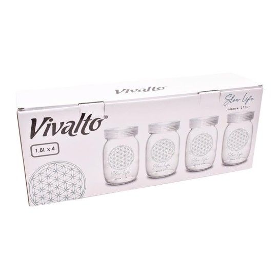 FRASCO VIDRO CONJ 4 1800ML SL LIFE FRASCO VIDRO CONJ 4 1800ML SL LIFE