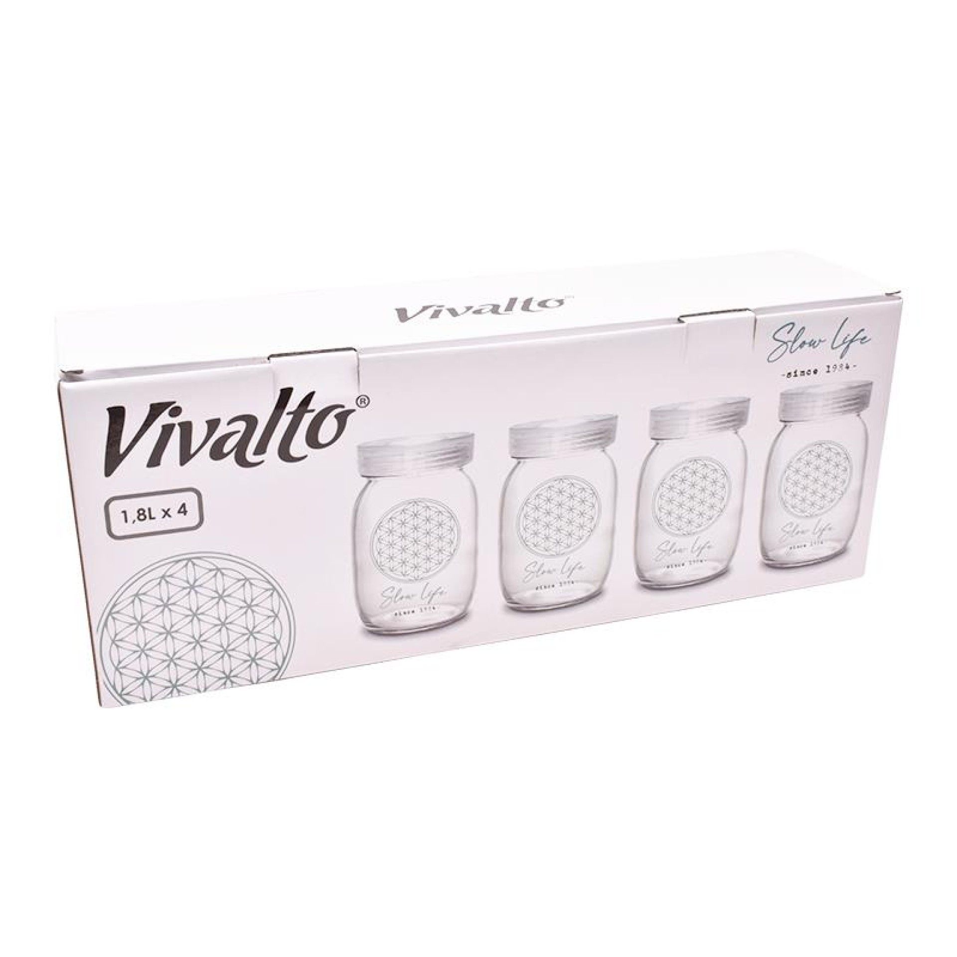 FRASCO VIDRO CONJ 4 1800ML SL LIFE FRASCO VIDRO CONJ 4 1800ML SL LIFE