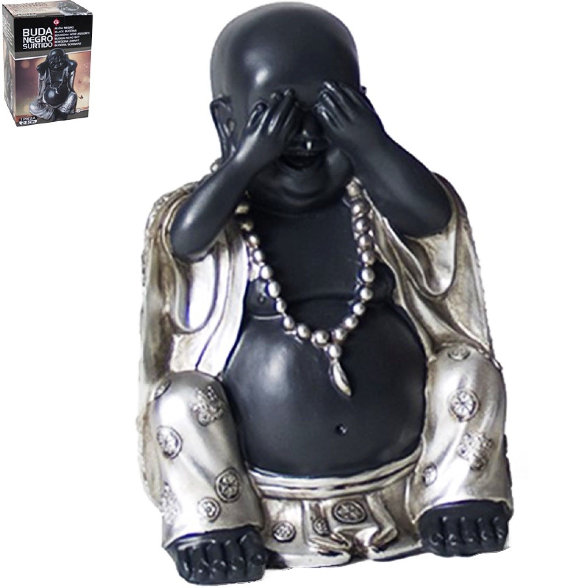 BUDA RESINA PRETO 23CM BUDA RESINA PRETO 23CM