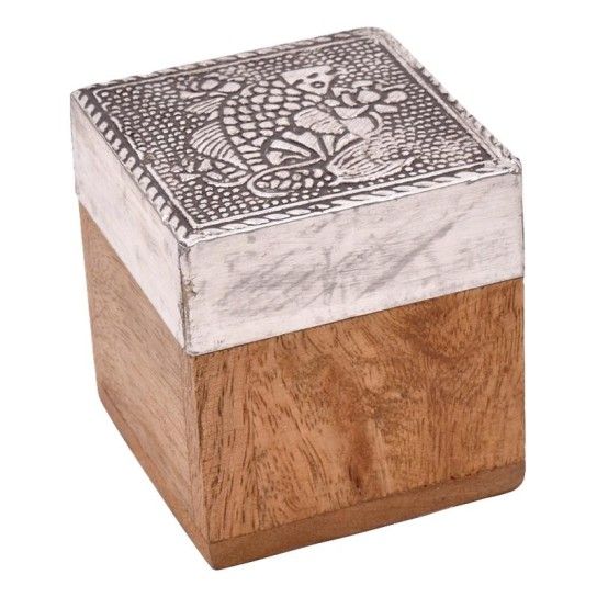 CAIXA MADEIRA QUAD DEC 5X5X5CM CX75688 CAIXA MADEIRA QUAD DEC 5X5X5CM CX75688