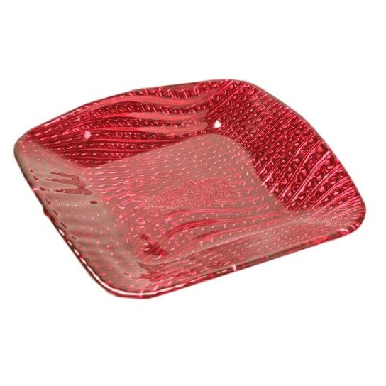 PRATO VIDRO QUAD. 16CM VERDE