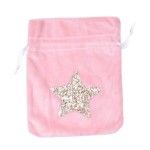 SACO VELUDO NATAL 19X15,5 ROSA E7-9170B