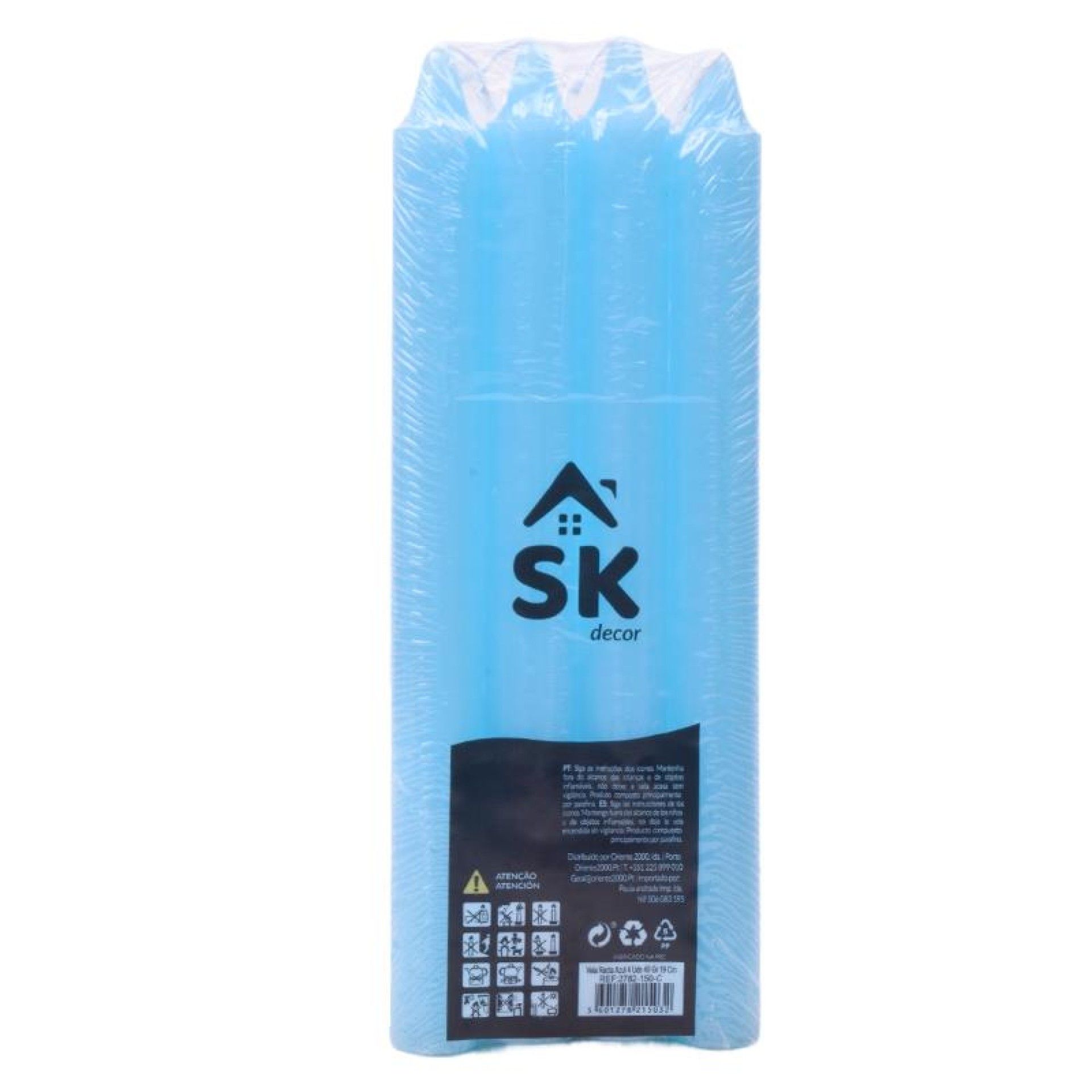 VELA RECTA AZL 4UN 19CM 2782150-C CX96 VELA RECTA AZL 4UN 19CM 2782150-C CX96