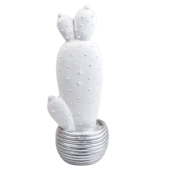 CACTO RESINA BRC/PRATA 40CM 57689 CACTO RESINA BRC/PRATA 40CM 57689