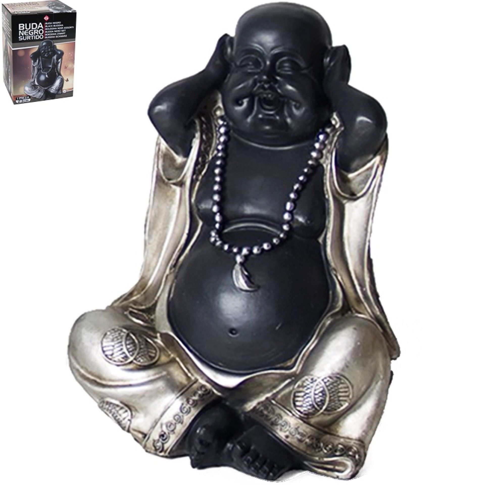 BUDA RESINA PRETO 23CM BUDA RESINA PRETO 23CM