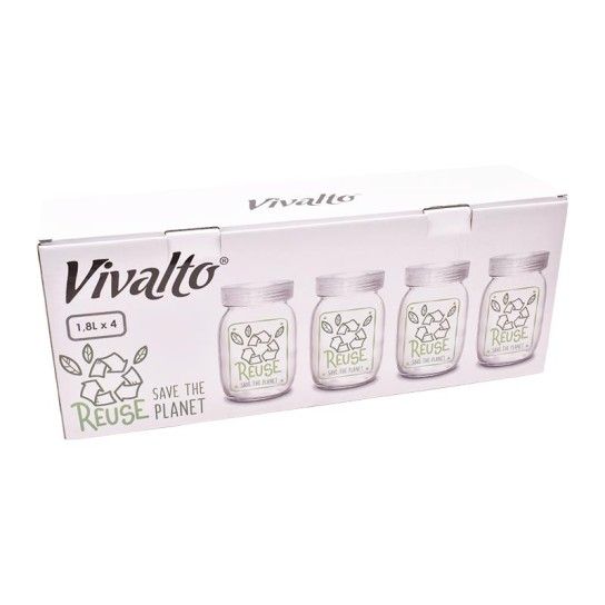 FRASCO VIDRO CONJ 4 1800ML REUSE FRASCO VIDRO CONJ 4 1800ML REUSE