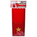 PORTA TALHERES NATAL FELTRO VERM/OURO