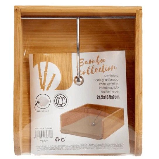 PORTA GUARDANAPOS BAMBU 21,5CM