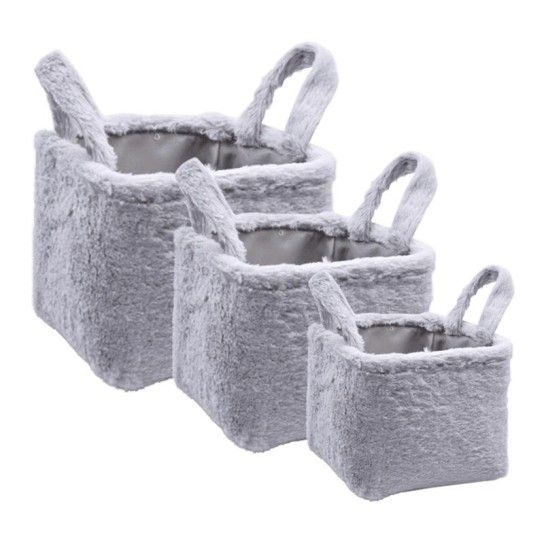 CONJ. 3 CESTOS PELUCHE 28X28X20CM CONJ. 3 CESTOS PELUCHE 28X28X20CM