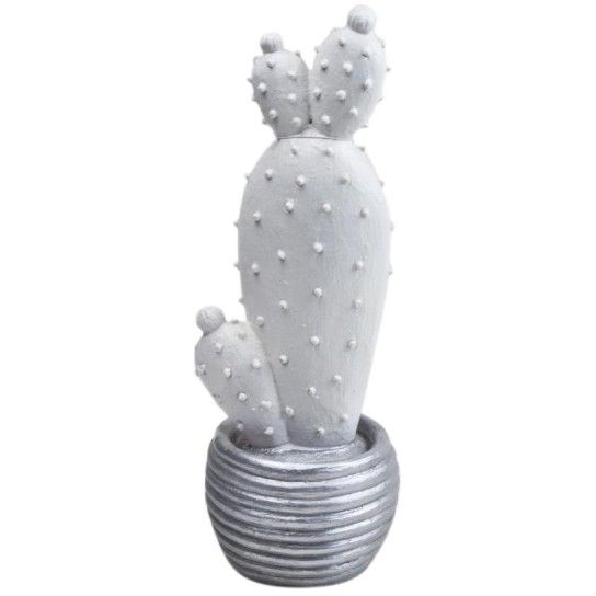 CACTO RESINA BRC/PRATA 30CM 57688 CACTO RESINA BRC/PRATA 30CM 57688