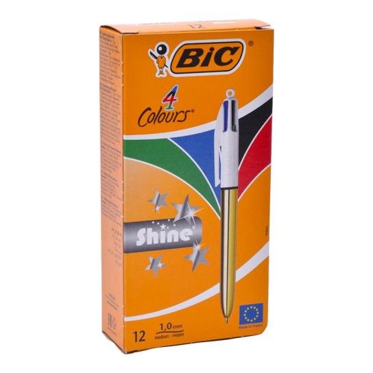 CANETA BIC 4 CORES SHINE CX12 CANETA BIC 4 CORES SHINE CX12