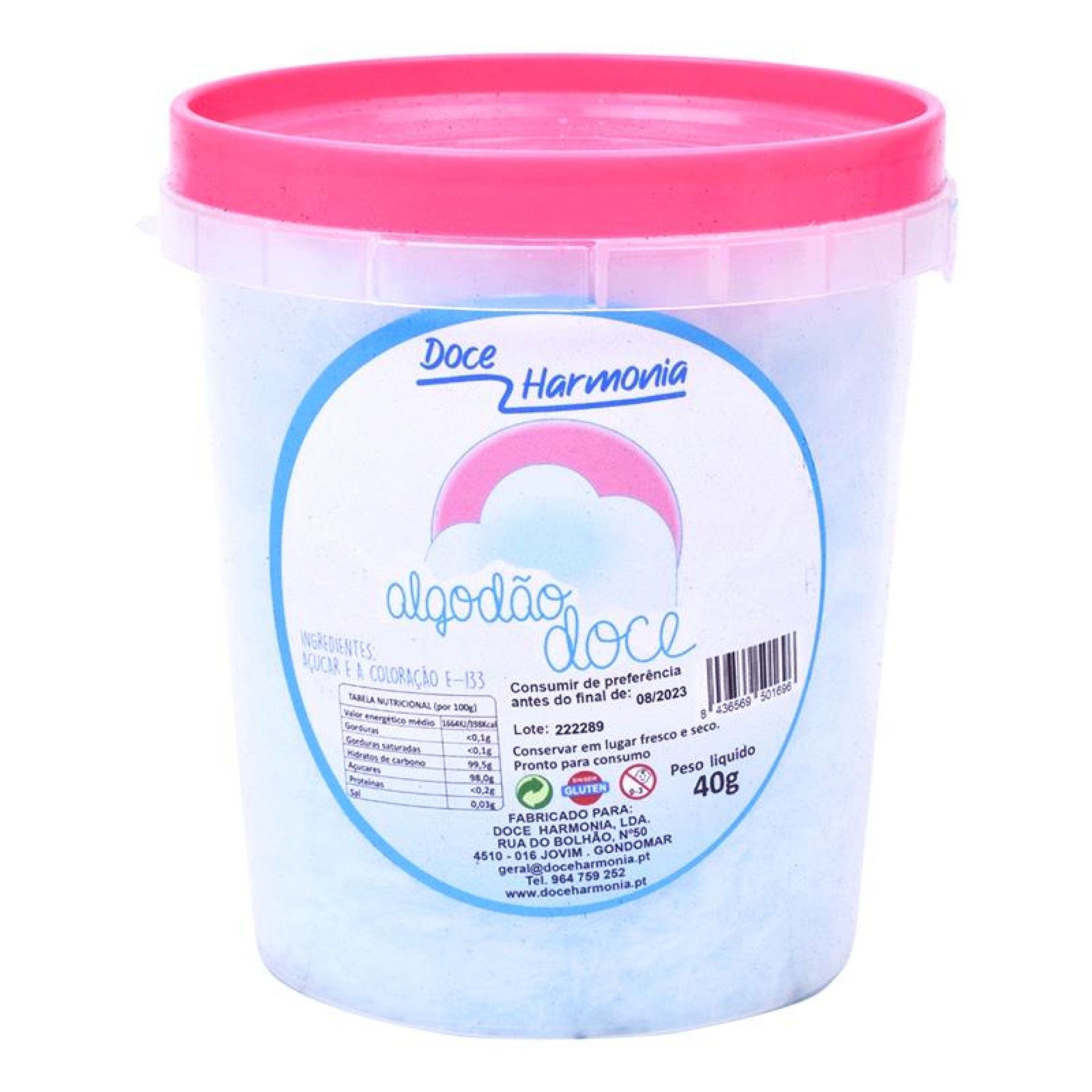 ALGODAO DOCE HARMONIA AZUL E ROSA 40GRS ALGODAO DOCE HARMONIA AZUL E ROSA 40GRS