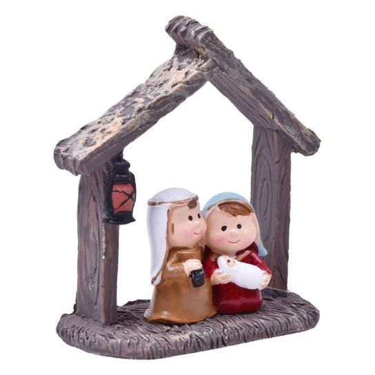PRESEPIO RESINA 11CM C/ CABANA PRESEPIO RESINA 11CM C/ CABANA