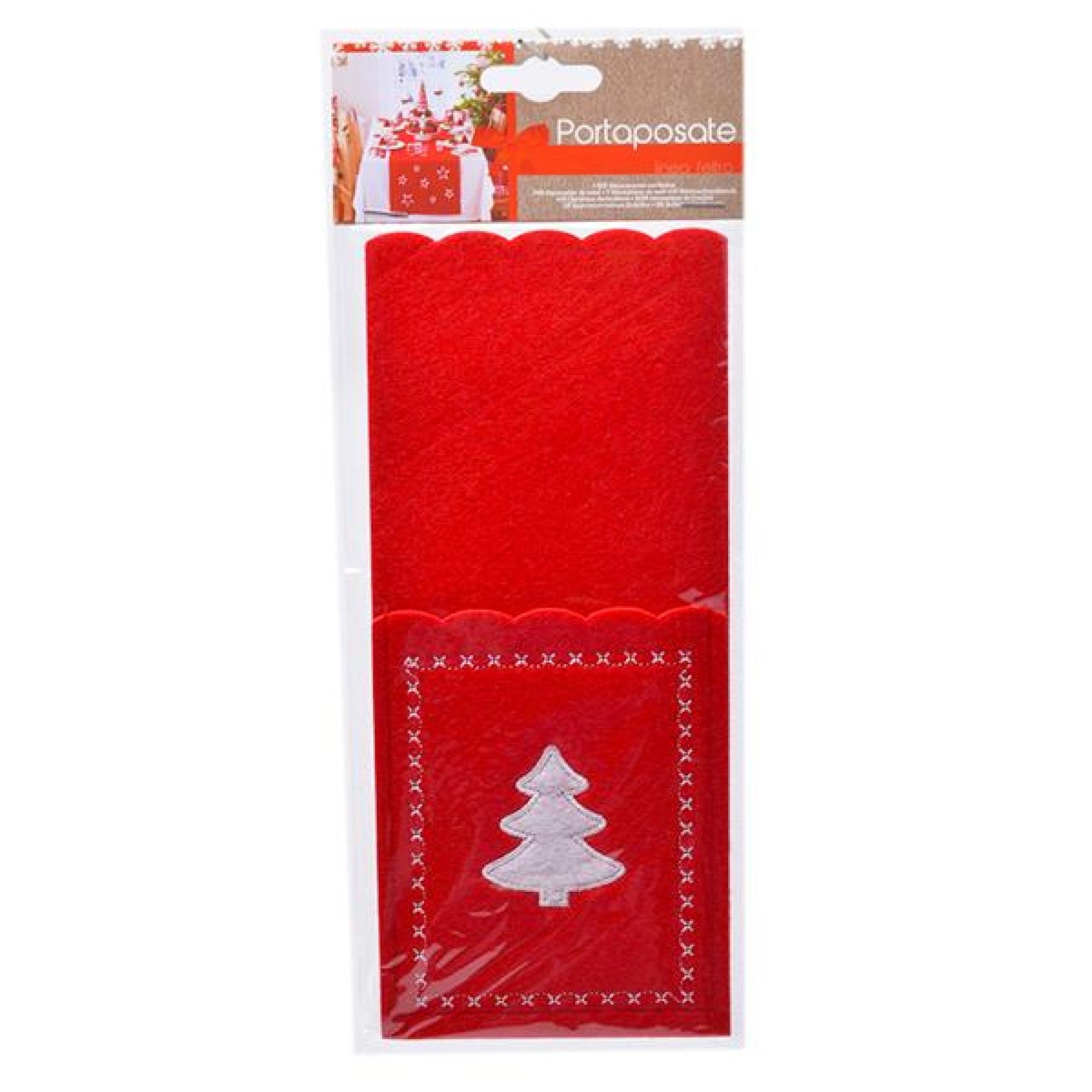 PORTA TALHERES NATAL FELTRO VERM/BRC PORTA TALHERES NATAL FELTRO VERM/BRC