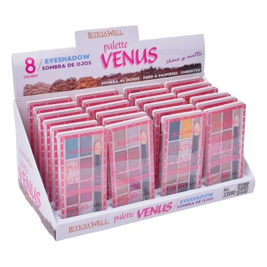 PALETA SOMBRAS VENUS 8 CORES 33990 24UN