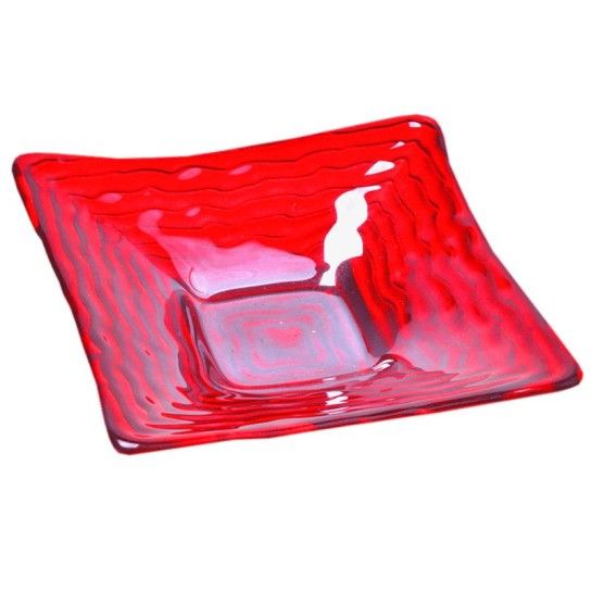 PRATO VIDRO QUAD. 15CM VERM. PRATO VIDRO QUAD. 15CM VERM.