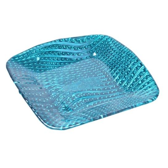 PRATO VIDRO QUAD. 16CM VERDE