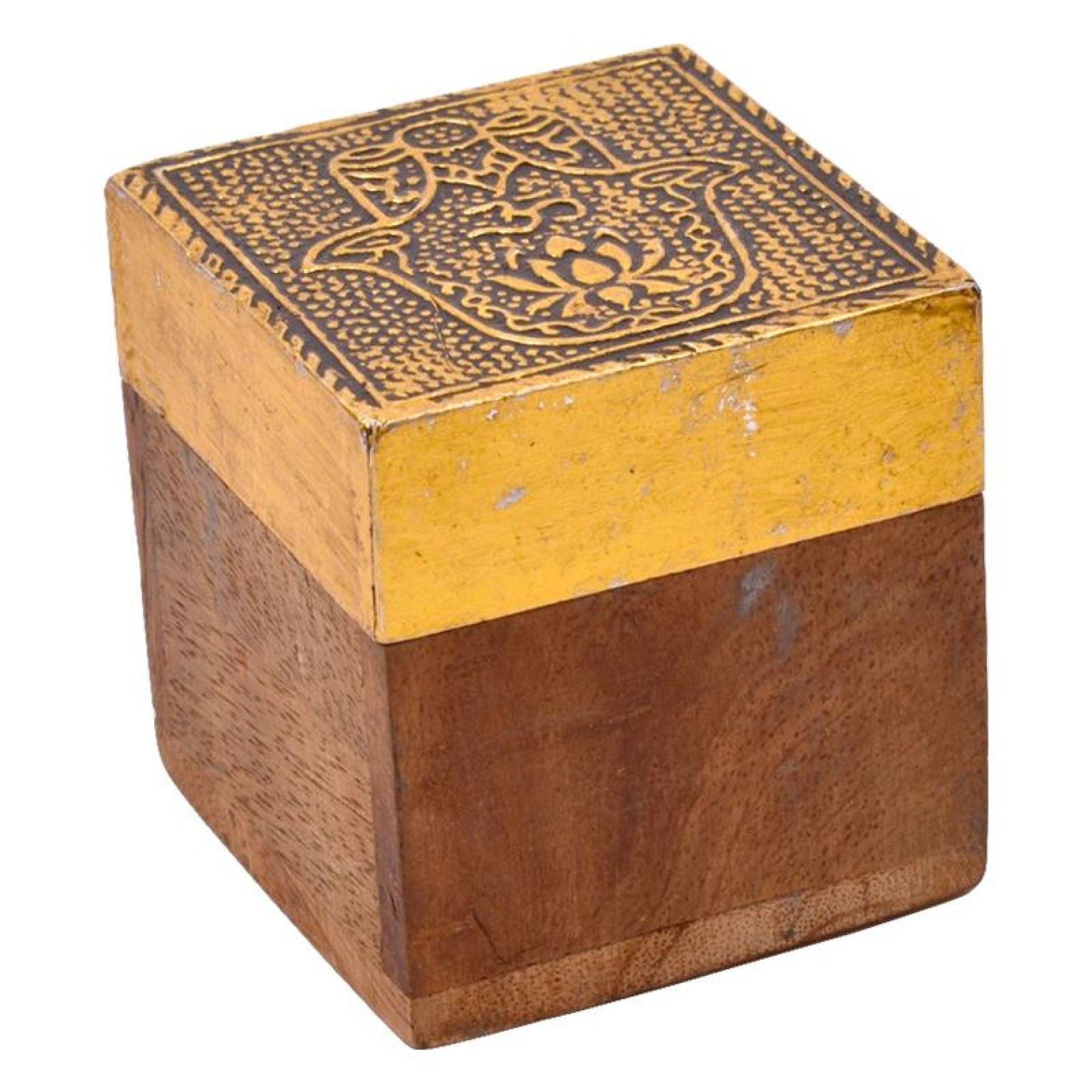 CAIXA MADEIRA QUAD DEC 5X5X5CM CX75688 CAIXA MADEIRA QUAD DEC 5X5X5CM CX75688