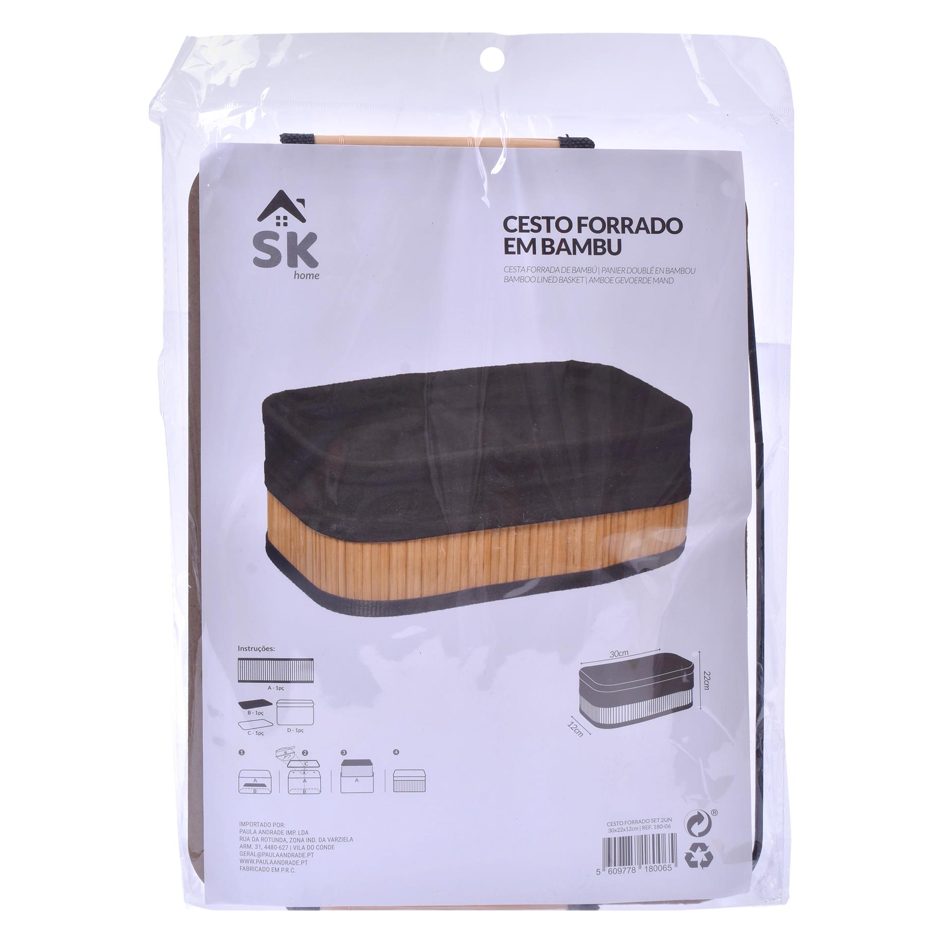 CESTO FORRADO 30x22x12CM 0180-06 CX24 CESTO FORRADO 30x22x12CM 0180-06 CX24