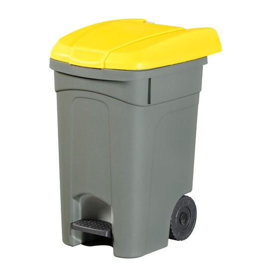 BALDE LIXO C/RODA 80L AMARELO 0105-48 CX4