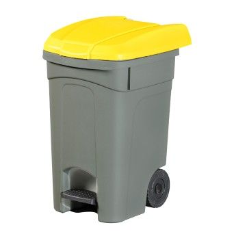 BALDE LIXO C/RODA 80L AMARELO 0105-48 CX4