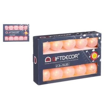 FITA DE LED 10 BOLA ROSA C/CAIXA EXTER