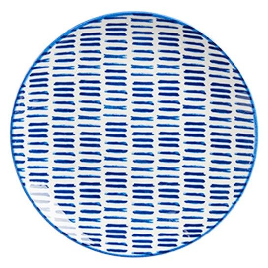 PRATO S/MESA 20CM DESENHO LINHAS AZUL 89986