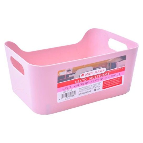 CESTO MULTIUSOS ROSA 24,5X17X10,5CM