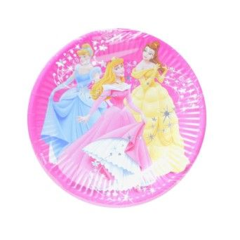 PRATO PAPEL PRINCESAS 20CM 8UNI