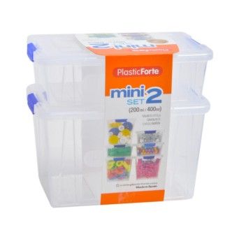 CAIXA PLASTICA RECT. MINI 200+400ML 12396