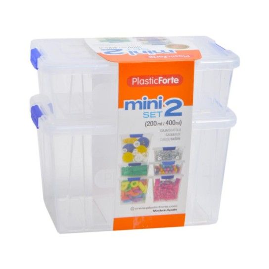 CAIXA PLASTICA RECT. MINI 200+400ML 12396