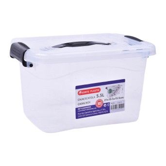 CAIXA TRANSP C/TAMPA 5,5L 27X19,5X15,5CM