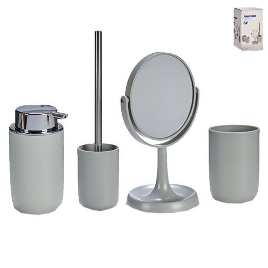 ACESSORIOS WC CINZA 4PS 17758