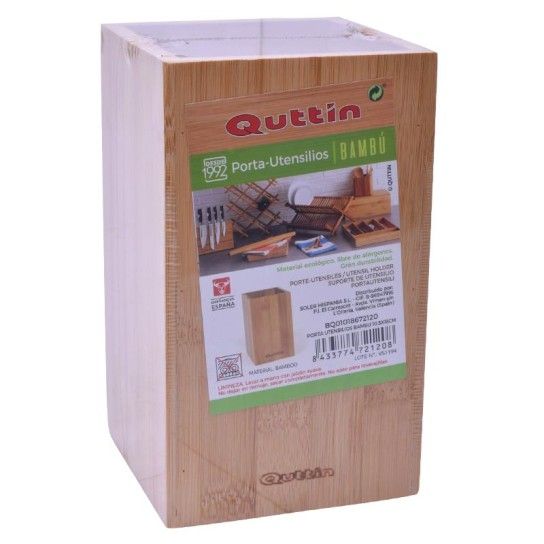 PORTA UTENSILIO BAMBU 10.5X18CM QUTTIN