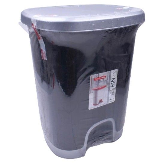 BALDE PLASTICO C/PEDAL 27L PRT/PR 12062Z5
