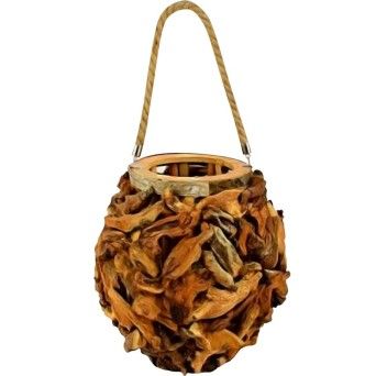PORTA VELAS MADEIRA NATURAL 25CM