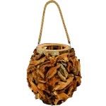 PORTA VELAS MADEIRA NATURAL 25CM PORTA VELAS MADEIRA NATURAL 25CM