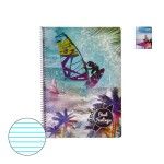 CADERNO ESPIR A5 80F PAUTA WATERSPOR