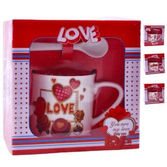 SET CANECA E COLHER 8,2X6,8 2645-108-01 CX96