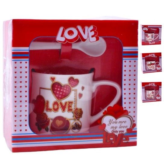 SET CANECA E COLHER 8,2X6,8 2645-108-01 CX96