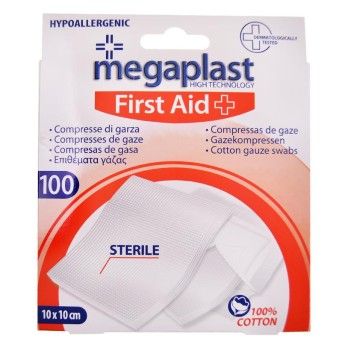 MEGAPLAST COMPRESAS GASE 10X10 100UN 140144