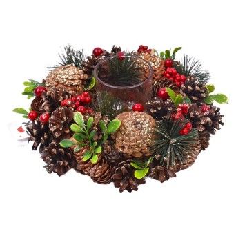 NATAL COROA PORTA VELAS 2300-559 CX16